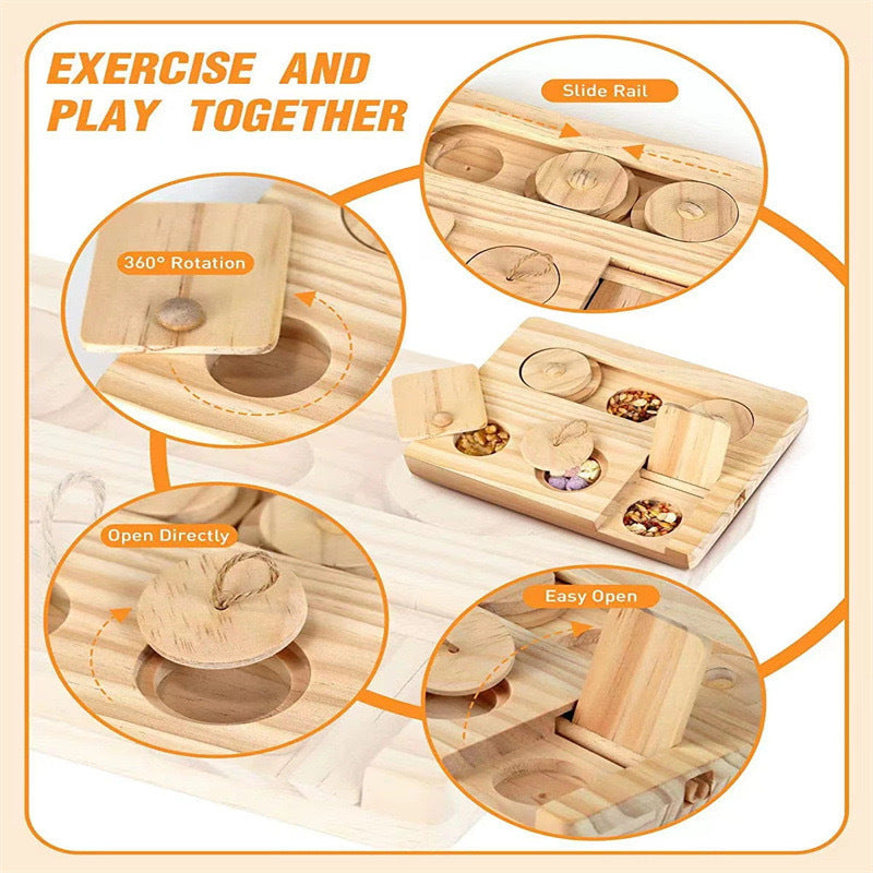 Wooden Hamster Feeder Household