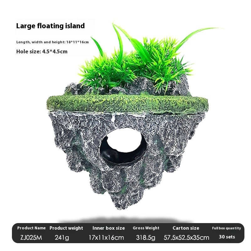 Fish Tank Landscaping Suspended Stone