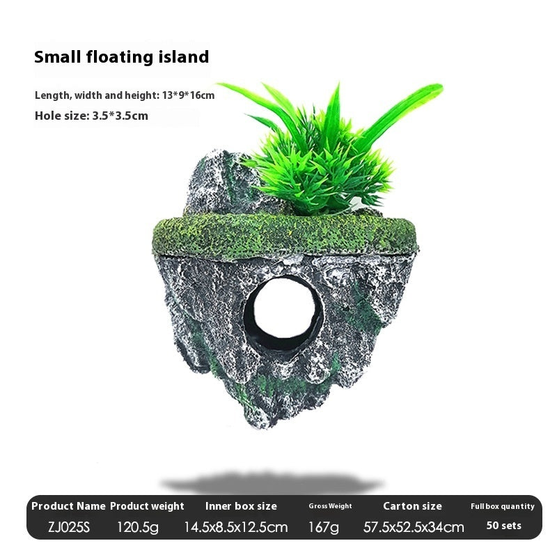 Fish Tank Landscaping Suspended Stone
