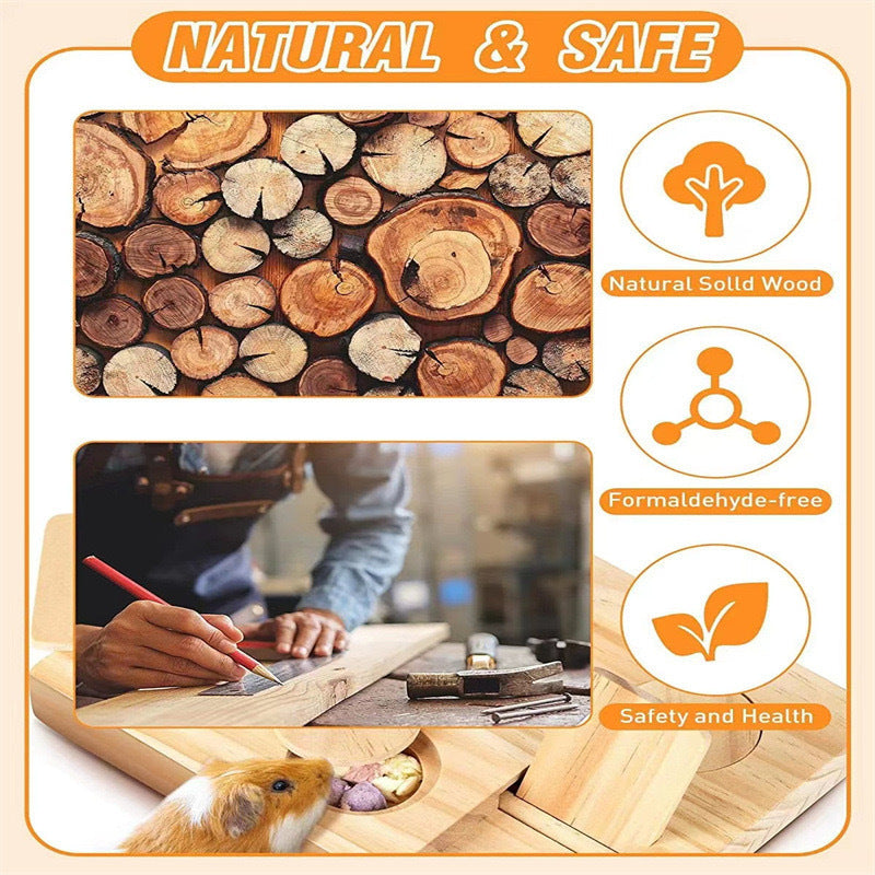 Wooden Hamster Feeder Household