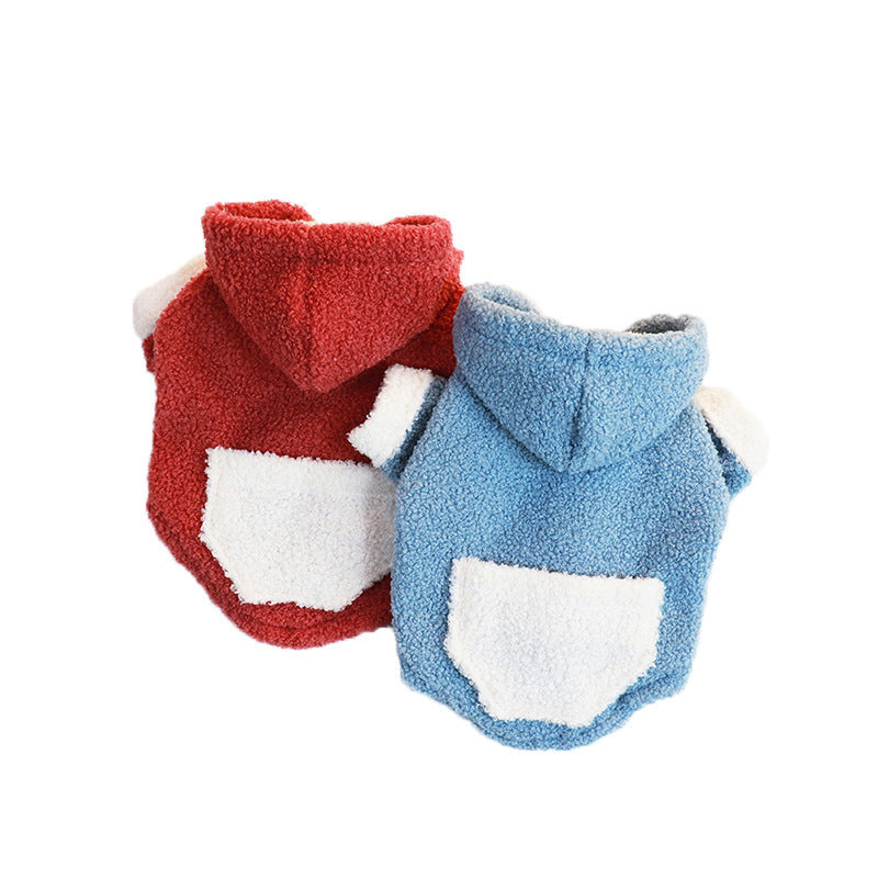 Plush thick warm pet dog clothes