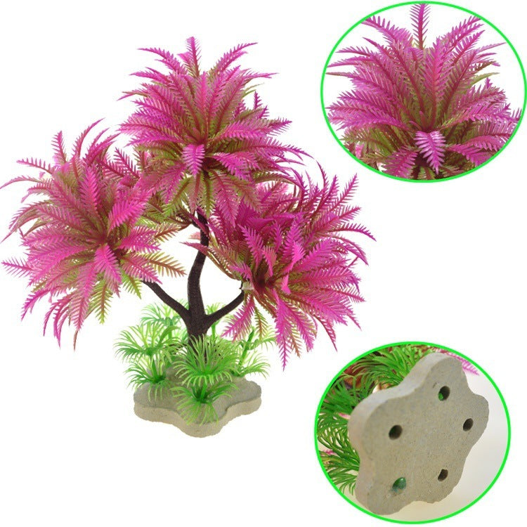Fish Tank Landscape Artificial Water Grass Tree Plant