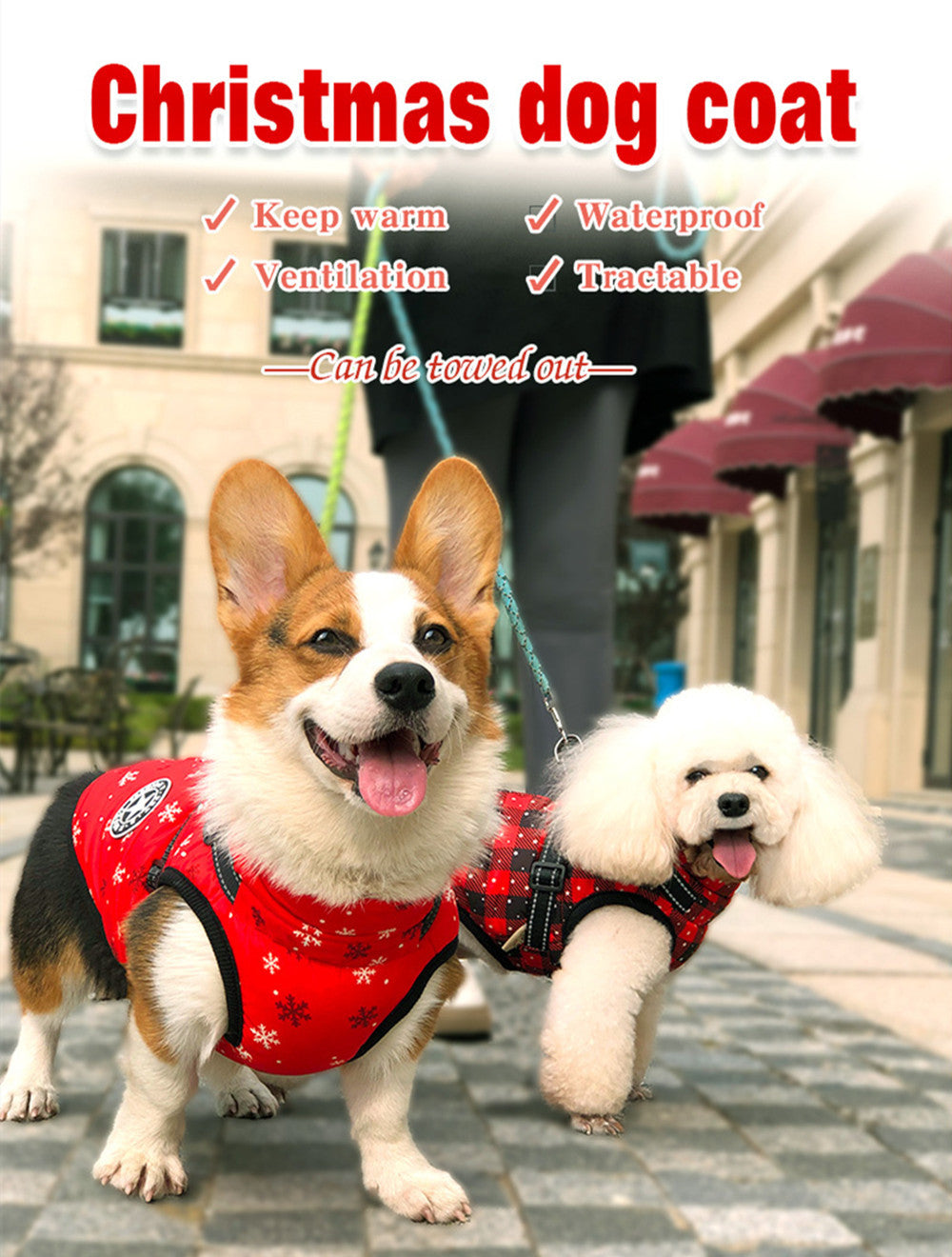 Christmas Dog Waterproof Reflective Belt Chest