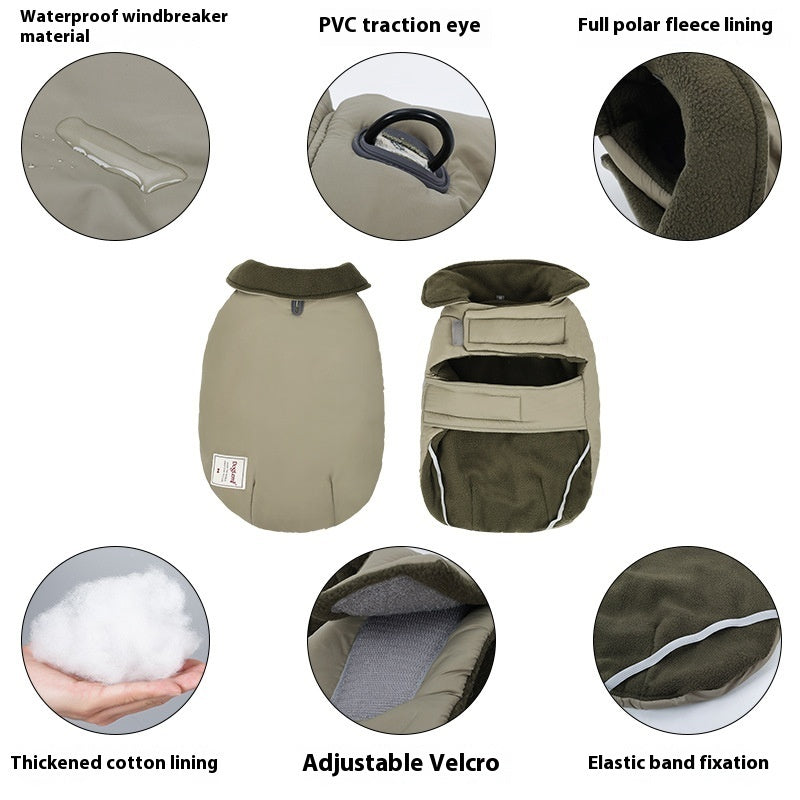 Lapel Turtleneck Dog Cotton-padded Clothes