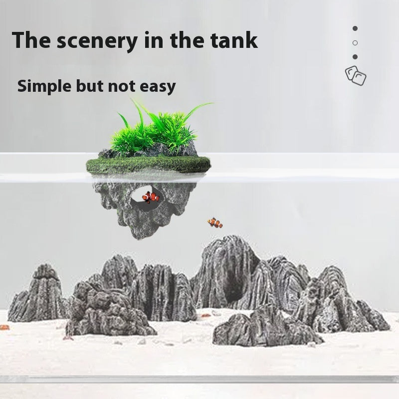Fish Tank Landscaping Suspended Stone
