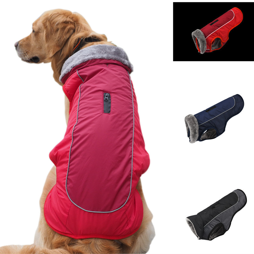 Fur Collar Pet Clothes Reflective Waterproof